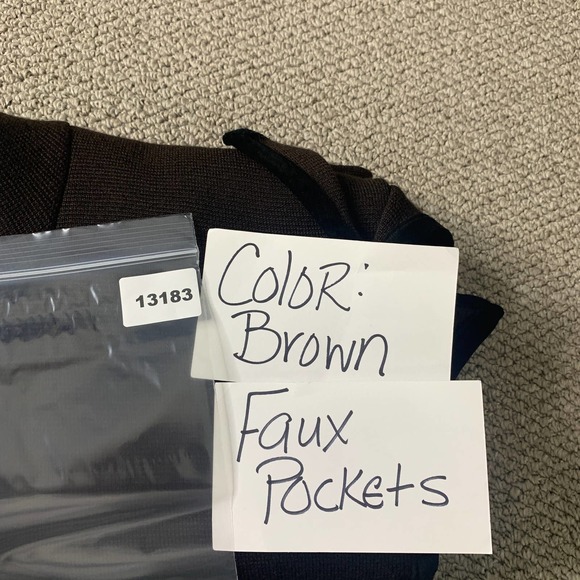 Easel Womens Blazer Sweater Small Brown Merino Wool Blend Cardigan Faux Pockets - Picture 11 of 11